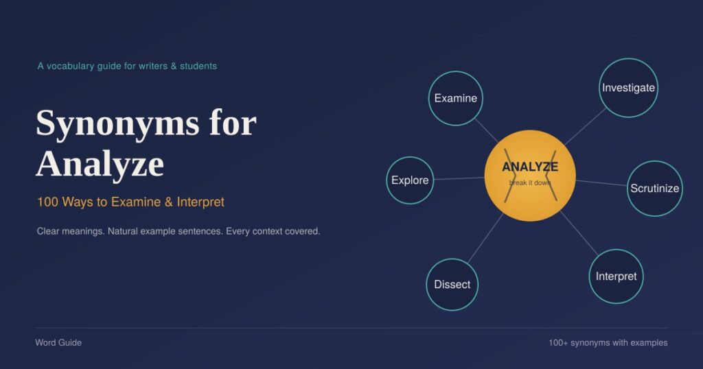 Synonyms for Analyze