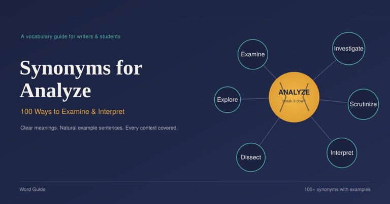 Synonyms for Analyze
