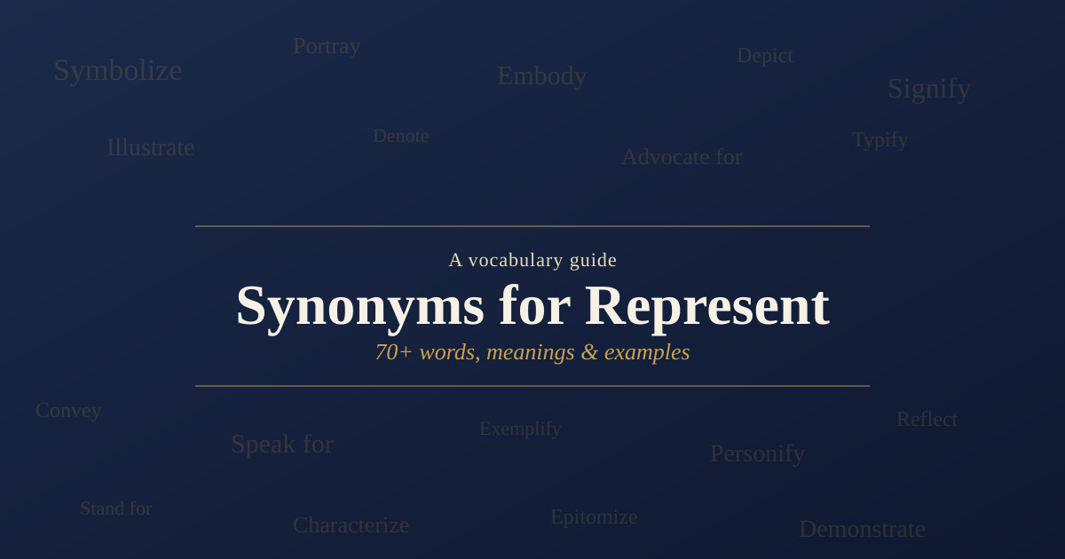 Synonyms for Represent